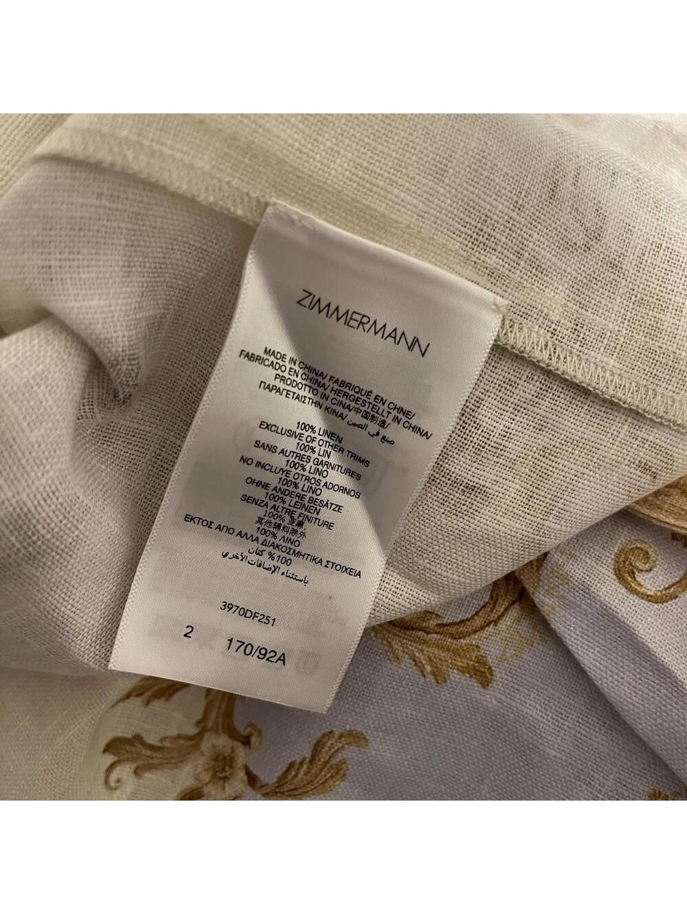 Zimmermann Cream and Lilac Baroque-Print Mini Dress - Picture 13 of 14